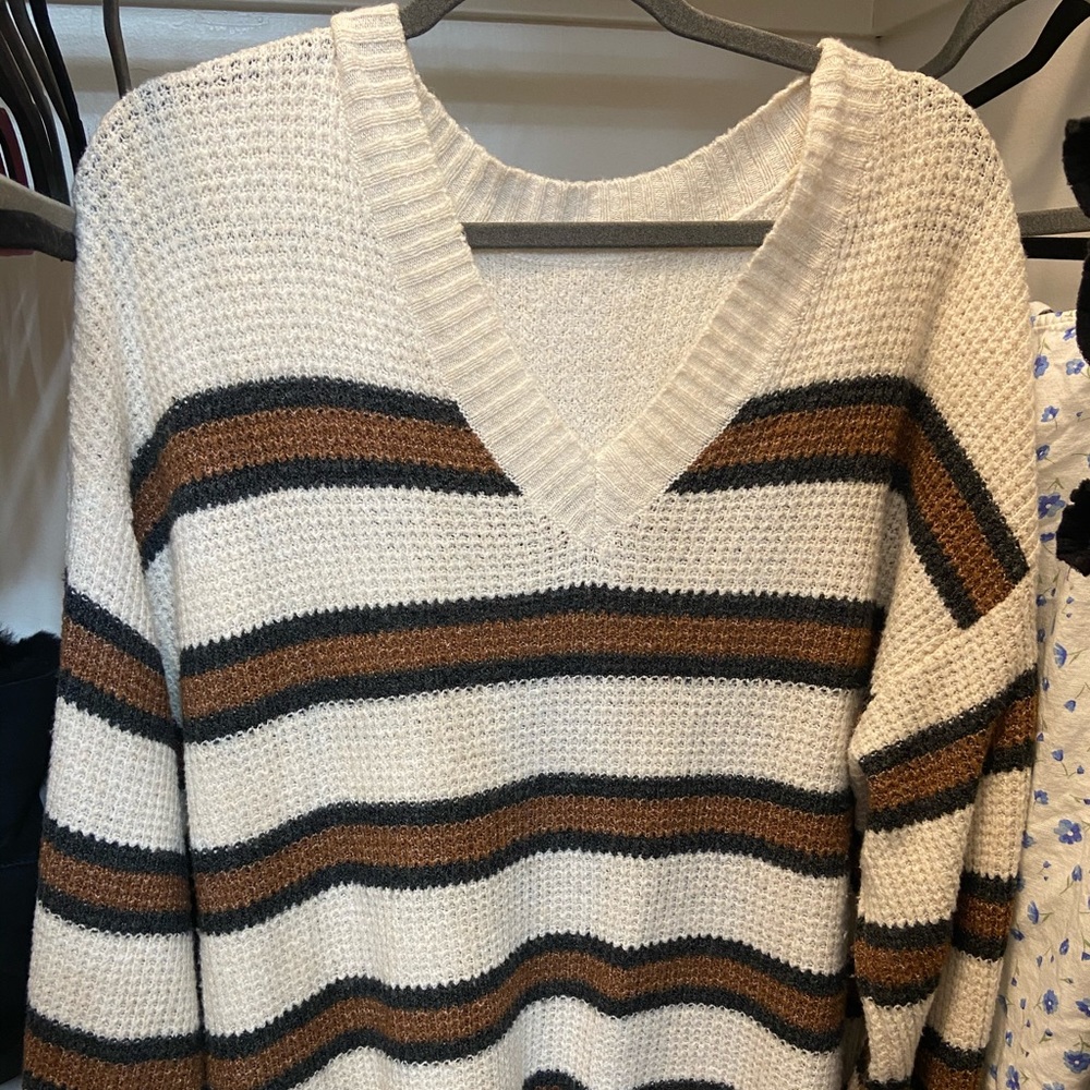 oversized striped sweater